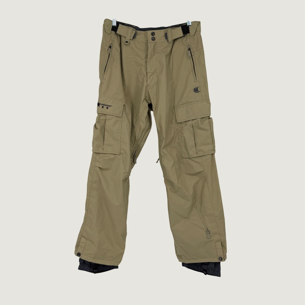Sessions Ridge Series RECCO Men L Tan Snowboard Ski Cargo Pants 10k Waterproof